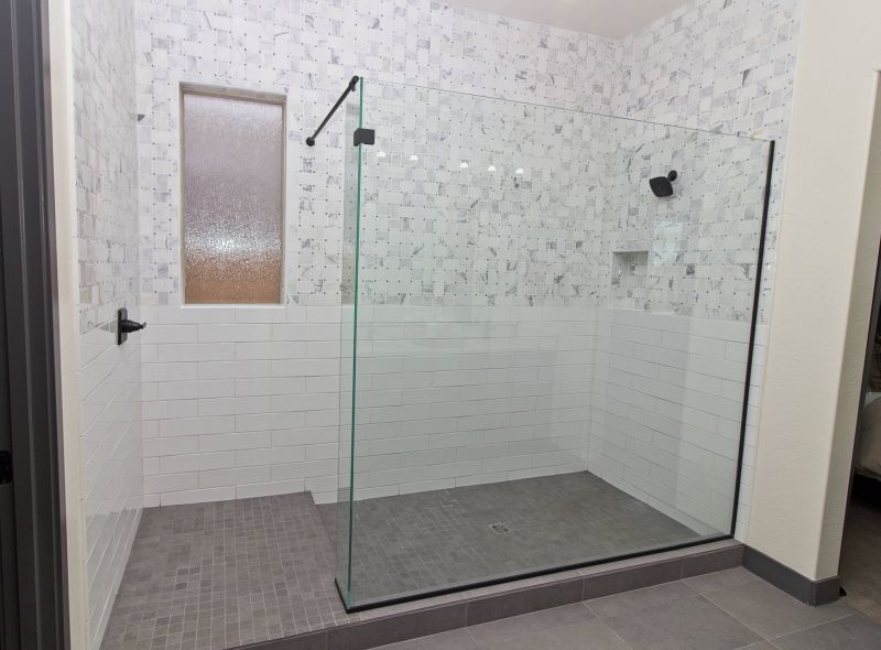 Minimalist Shower with Floor-Level Entry