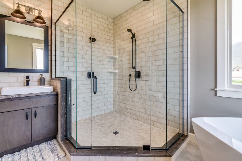 Glass and Metal Frame Shower